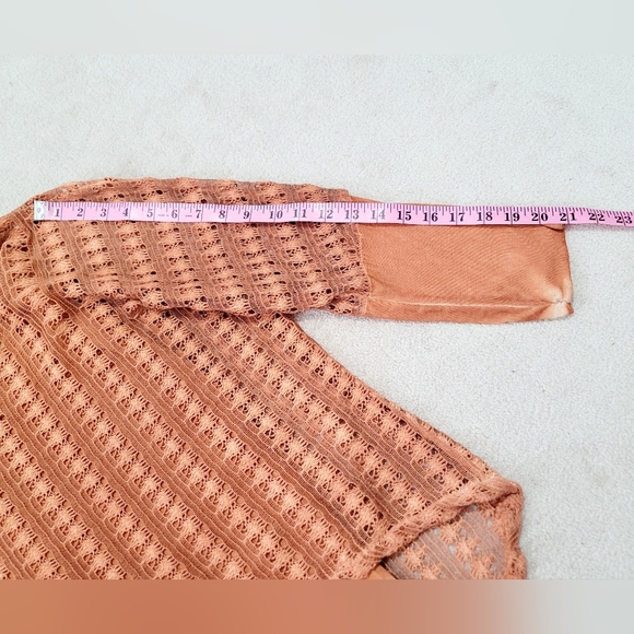 M Made in Italy Crochet Knit Silk Layered Tunic Top Boho Shabby Chic SZ Medium - Picture 7 of 11